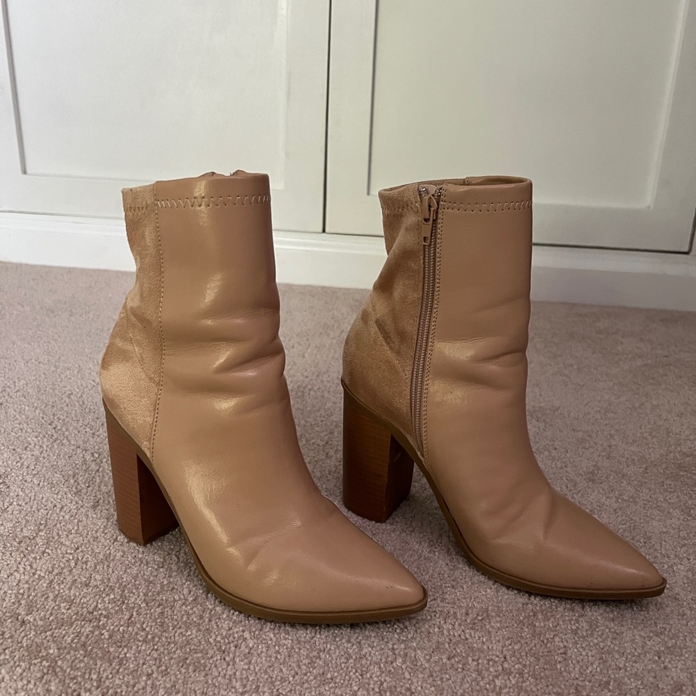Lulu's Chic Beige Heeled Boots